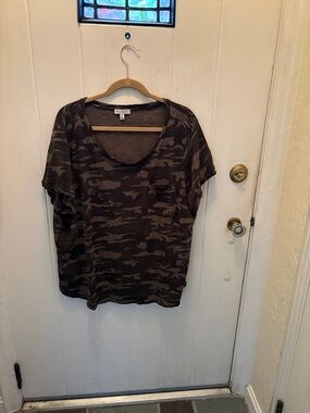 Eliane Rose Olive Camo Short Sleeve Pocket Tee